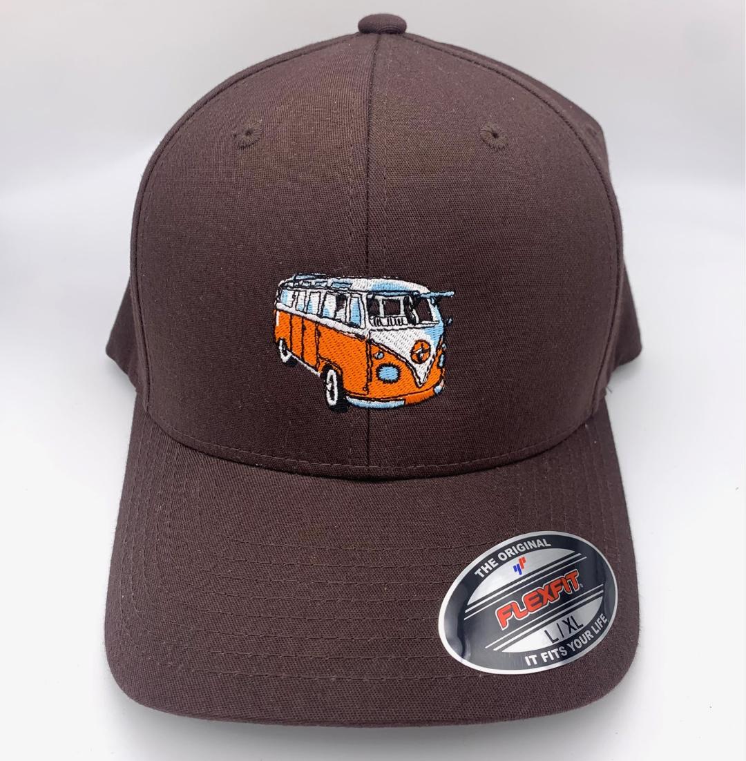 Brown VW Bus Flex-fit Cap